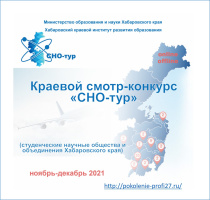 «Поколение ПРОФИ» для Хабаровского края: реализация студенческими научными обществами СПО научных событий и социальных инициатив, направленных на развитие Хабаровского края